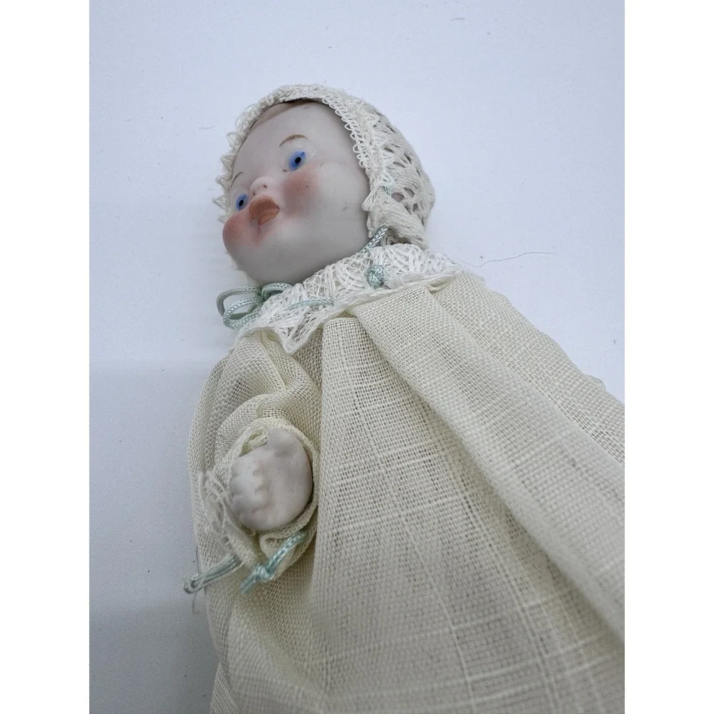 Vintage Porcelain Bisque Newborn Baby Doll in an‎ Original Shackman Japan